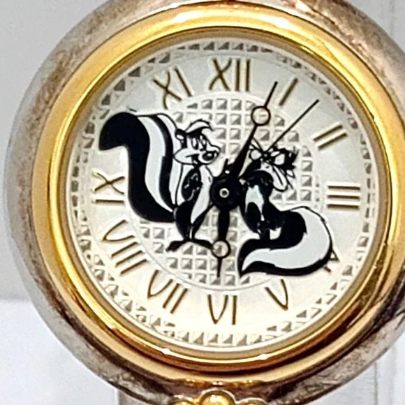 Fossil Warner Bros Pepe Le Pew & Penelope Pussycat Watch Leather New Batter rare - Picture 2 of 14